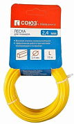 Леска д/триммера 2,4мм*15м (квадрат) Союз (ТЛ3535-2,4-4-15)