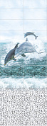 Панель ПВХ "Море-Дельфины" панно из 4-х шт. 0,25*2,7